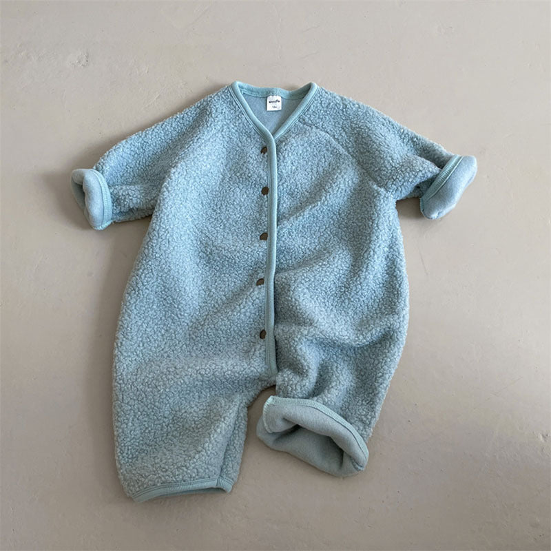 Tutina Orsetto Invernale Neonato – Morbido Pile con Bottoni