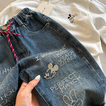 Jeans per Bambini in Stile Vintage – Mickey Mouse