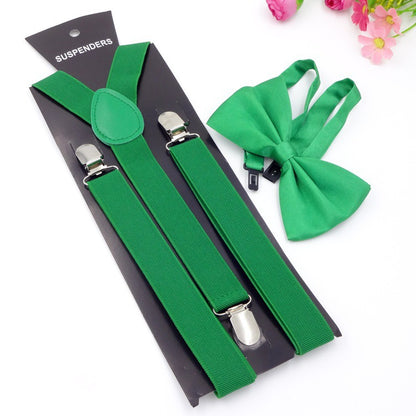 Set elegante bimbo con papillon e bretelle  regolabili