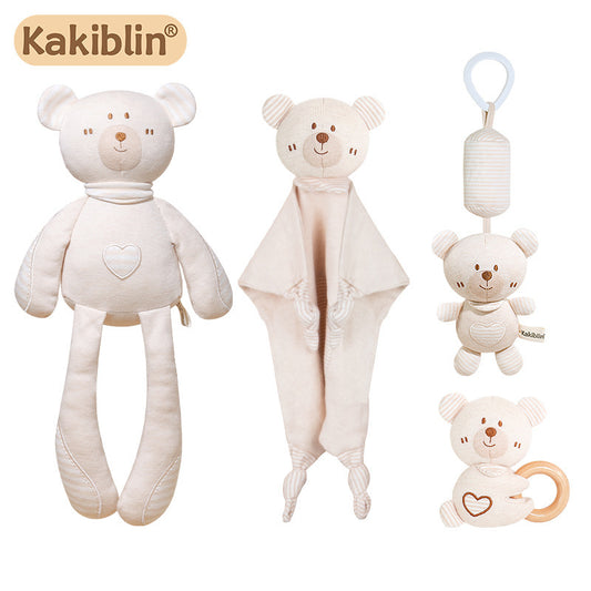 Set Regalo Neonato/a Neutro Orsetti Beige – Giochi e Peluche in Morbido Cotone