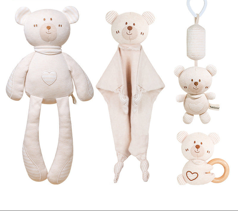 Set Regalo Neonato/a Neutro Orsetti Beige – Giochi e Peluche in Morbido Cotone