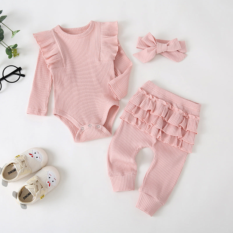 Set Completo per Bambina con Volant cotone