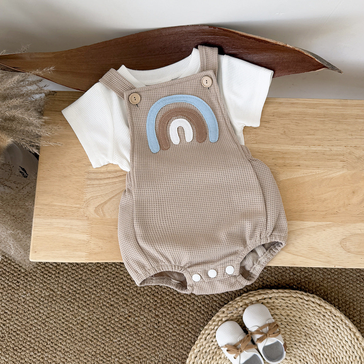 Salopette bimbo con t-shirt bianca