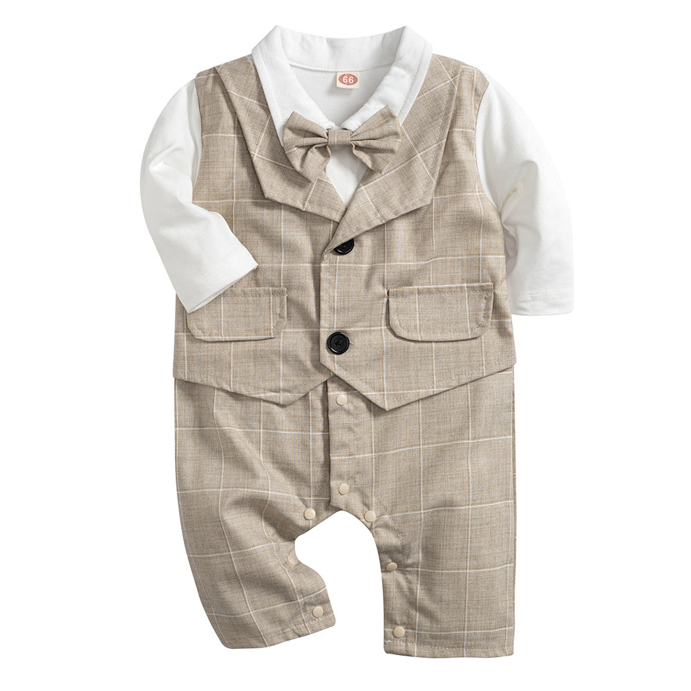 Completo Elegante Neonato  Body con Gilet e Papillon