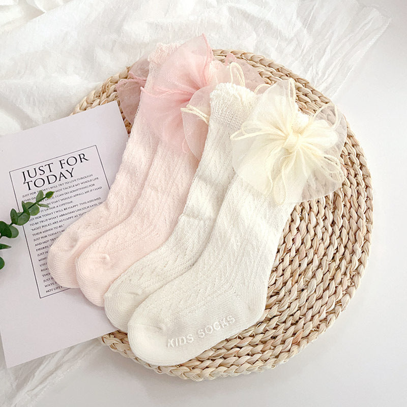 Calze Bambina con Fiocco in Tulle – Eleganti e Romantiche