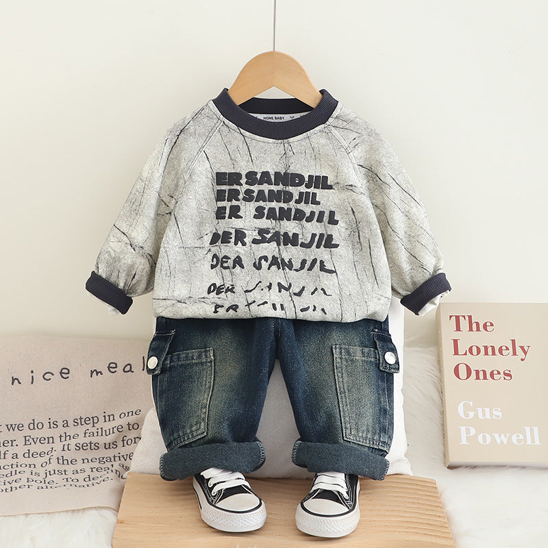 Completo Casual per Bambino - Felpa e Jeans Stile Urban