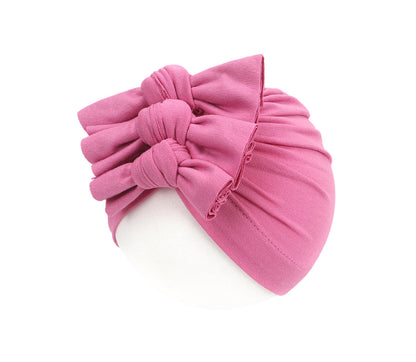 Turbante Neonato con Fiocco Cappellino Morbido in Cotone
