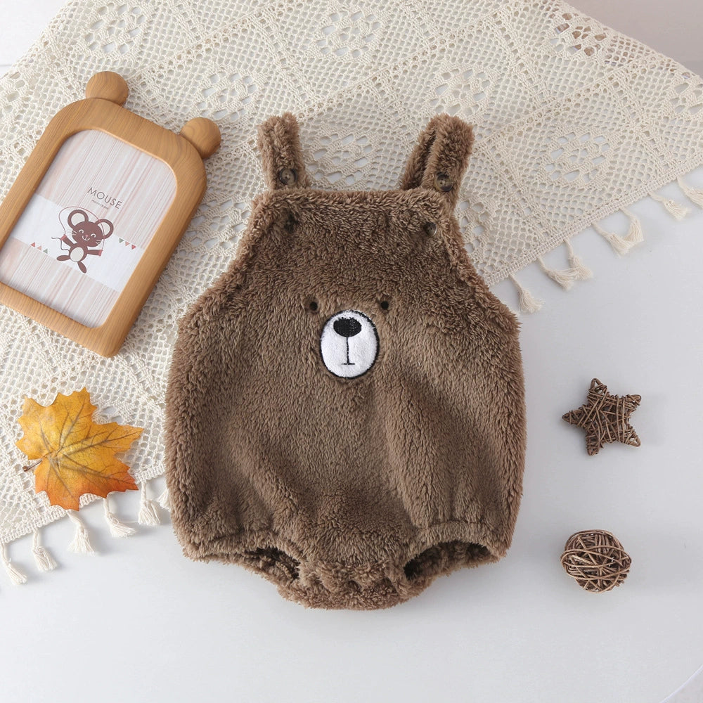 Salopette Neonato Orsetto in Pile Morbido – Modello Invernale