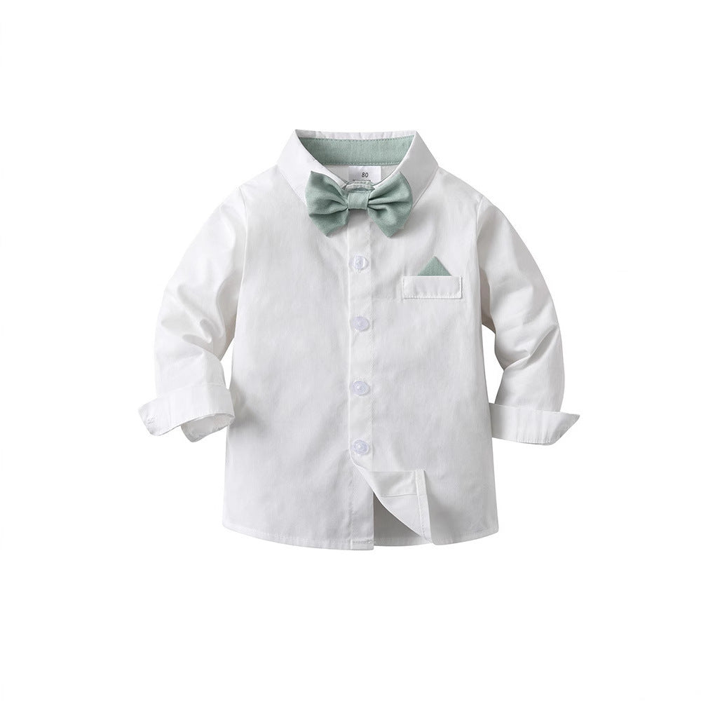 Completo Elegante bimbo 3 Pezzi con bretelline e papillon