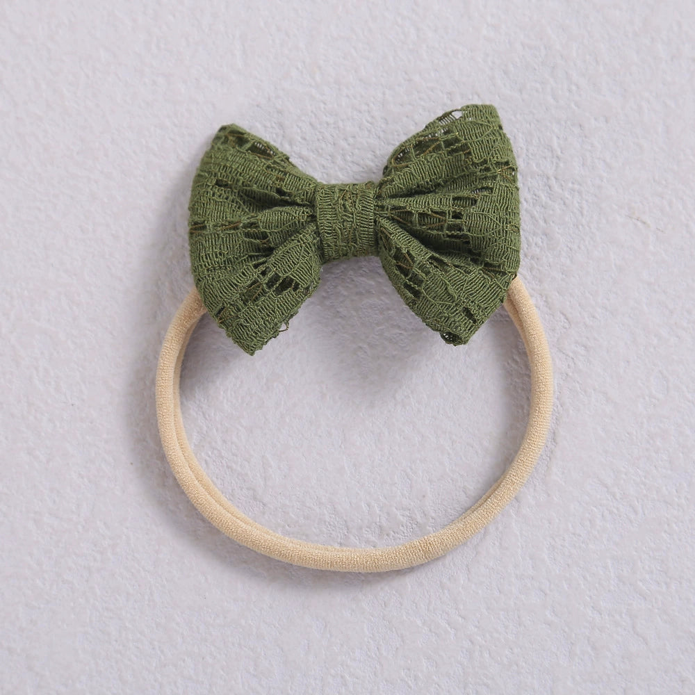 Mini Elastici con Fiocco in Pizzo – Set Cerchietti Morbidi per Neonate