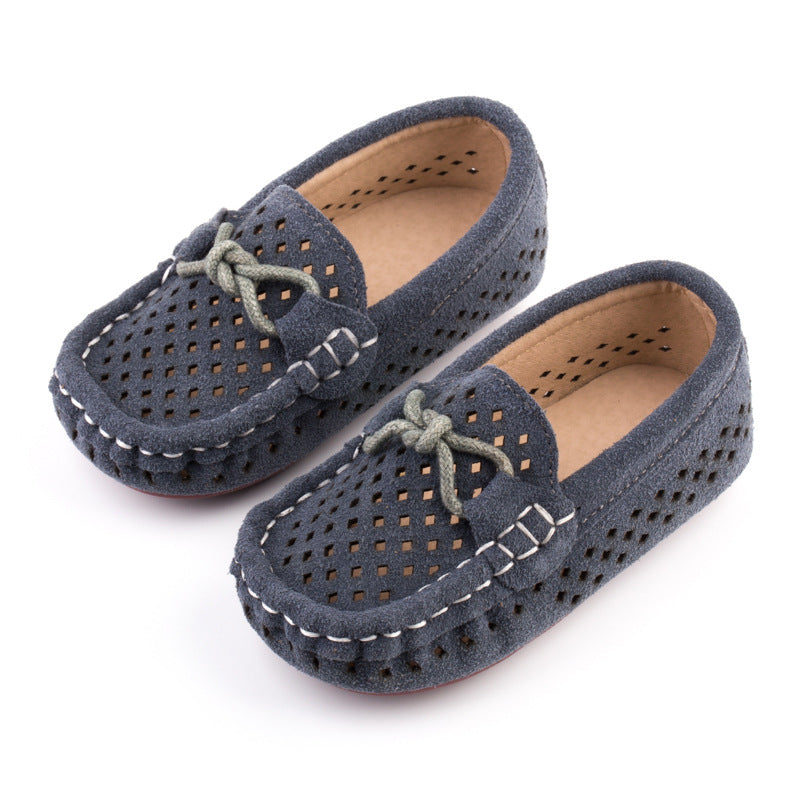 Mocassini Estivi in Tessuto Scamosciato  per Bambini