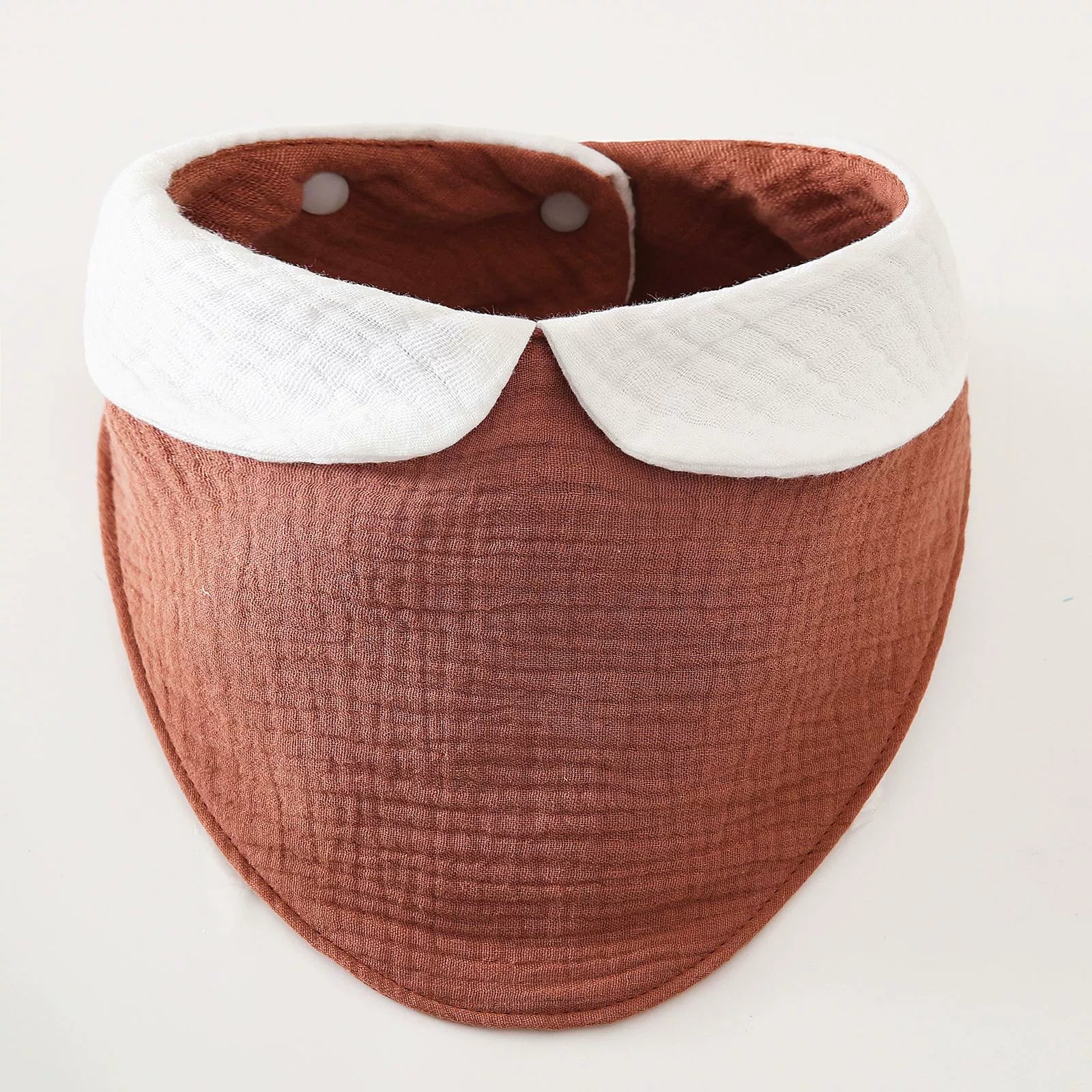 Bavetta Neonato in Mussola con Colletto – Morbida, Assorbente e Super Chic