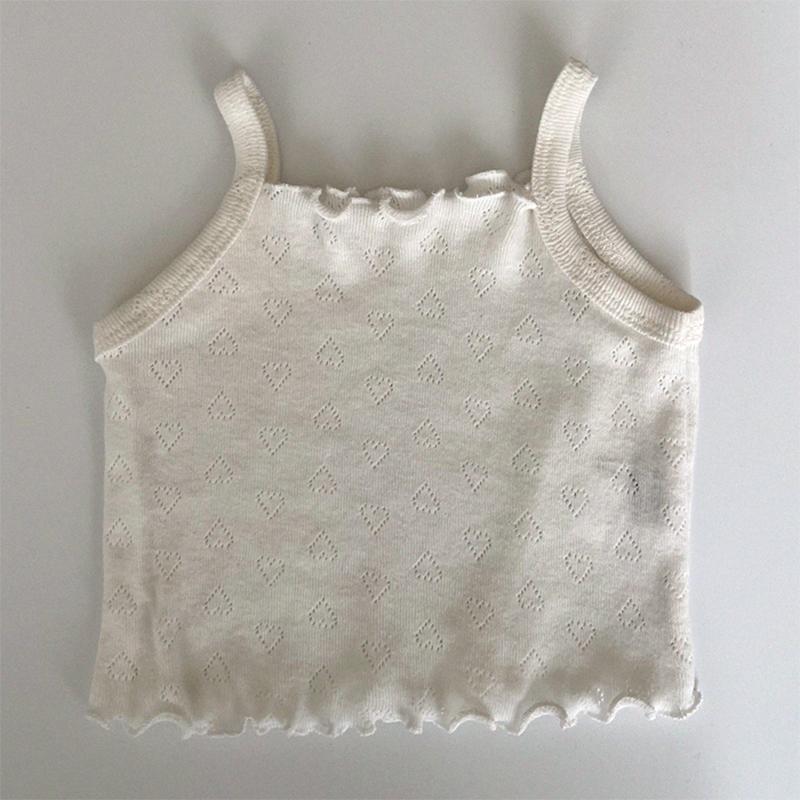 Canotta Bambina  con Cuoricini Ricamati