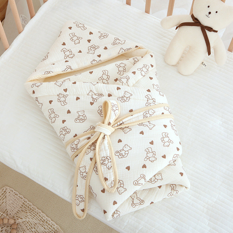 Sacco nanna 2in1  in Mussola di Cotone orsacchiotti e cuoricini