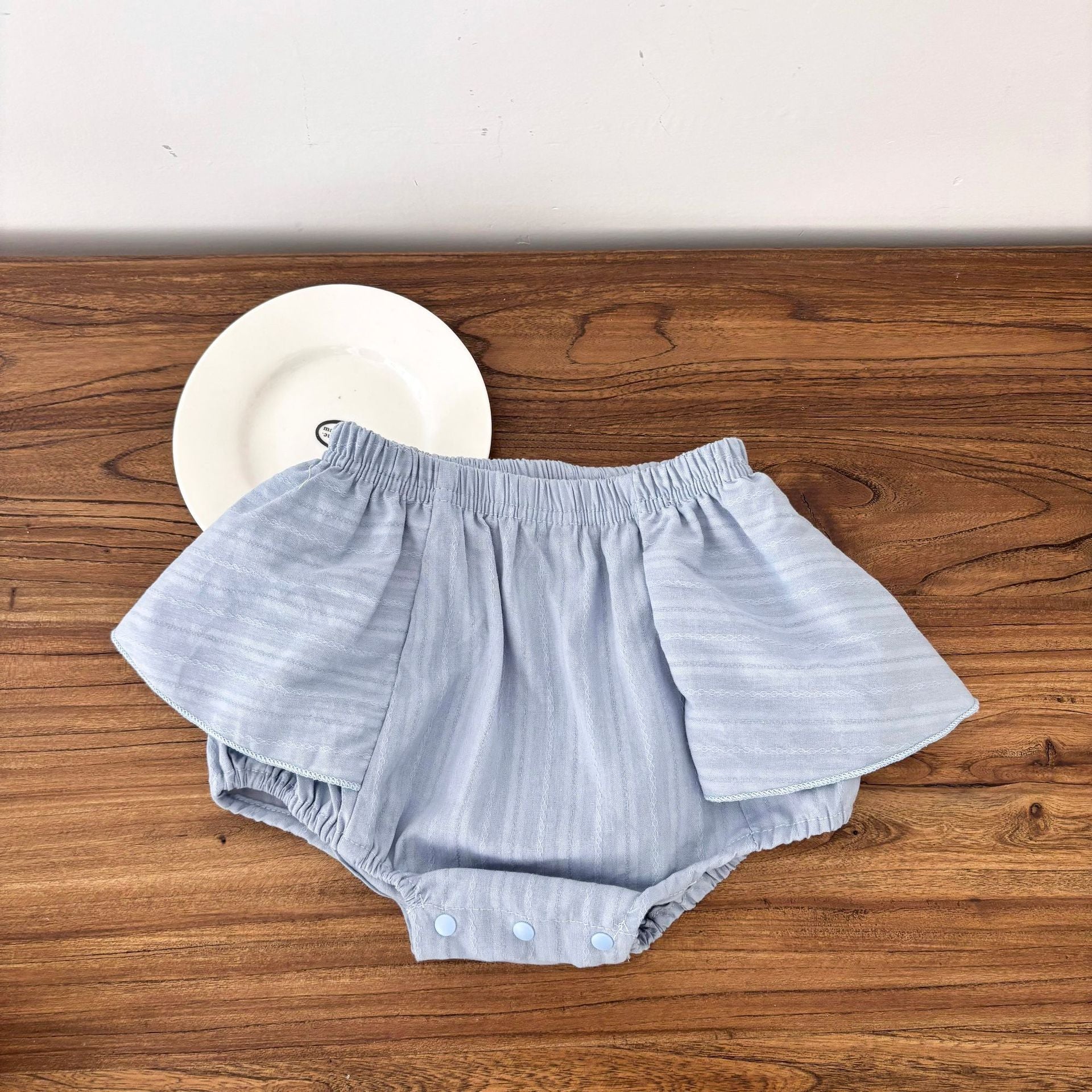 Completo estivo bimba con colletto ricamato