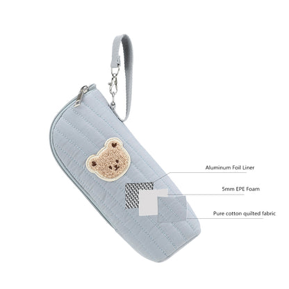Portabiberon Termico Isolante in Cotone con Orsetto – Mantiene Caldo/Freddo