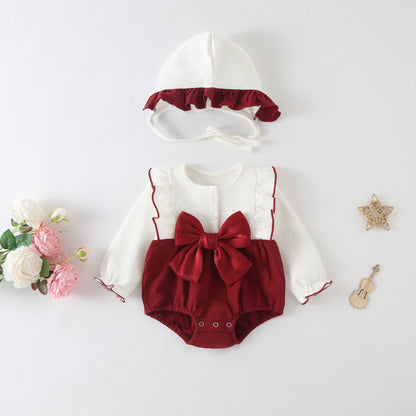 Completo Elegante Bambina con Body e Cappello Coordinato 97% cotone