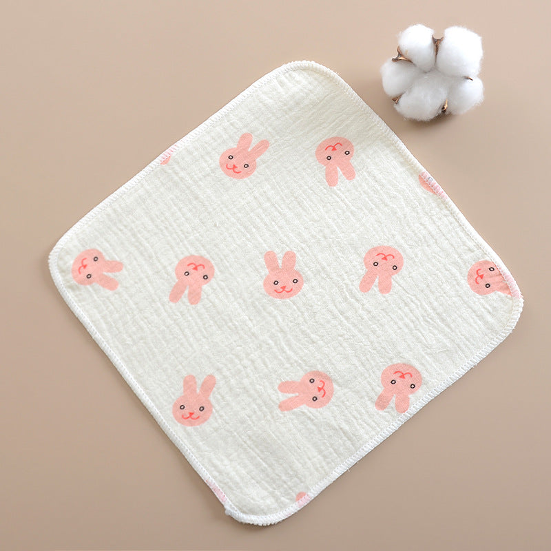 6 Mussoline in puro cotone-Coniglietti Rosa