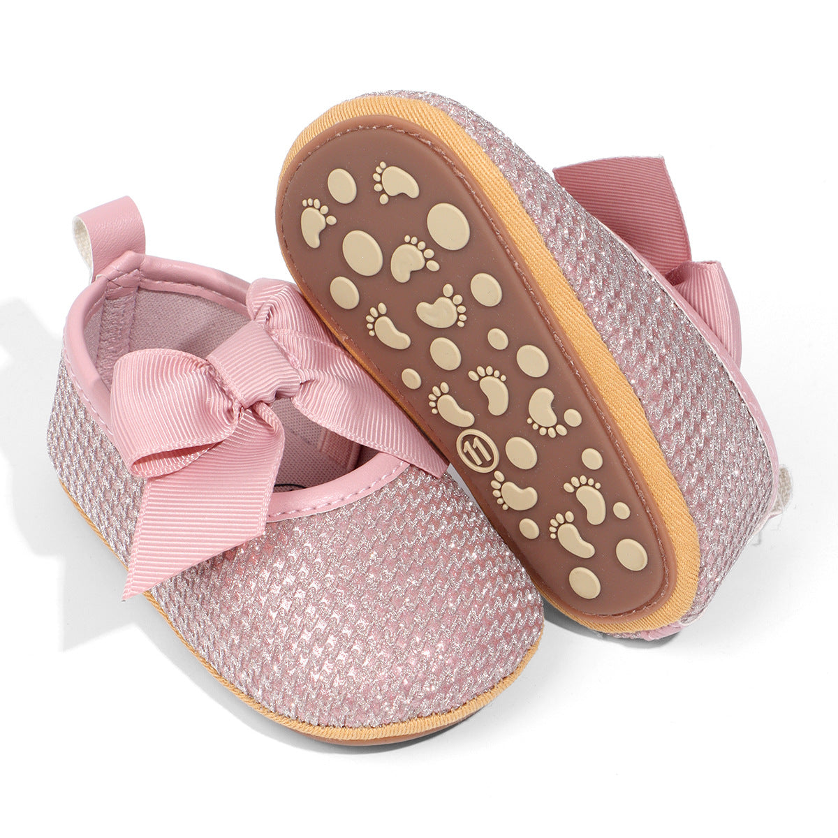 Scarpine Neonato Glitter con Fiocco  Eleganti e Comode