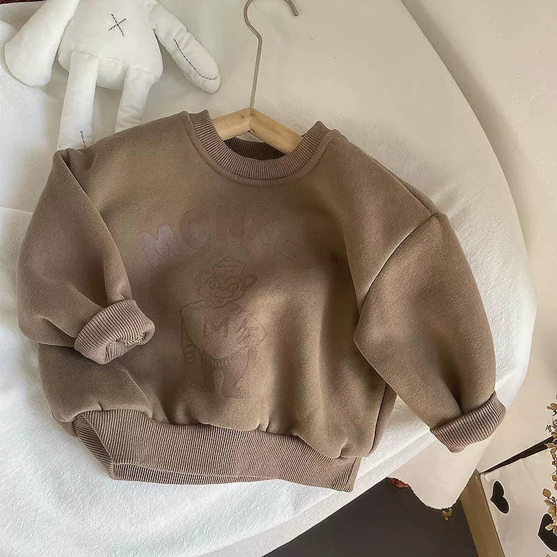 Felpa Bambino “Monkey” in Cotone – Calda e Divertente