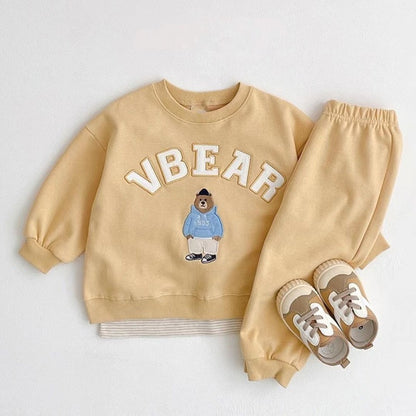 Set Felpa & Jogger "VBear" Cotone – Comfort e Stile per Piccoli Trendsetter