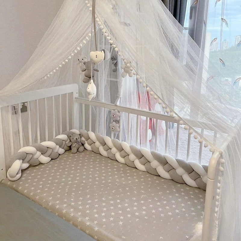 Treccia Paracolpi Neonato 4 Fili – Bianco e Grigio