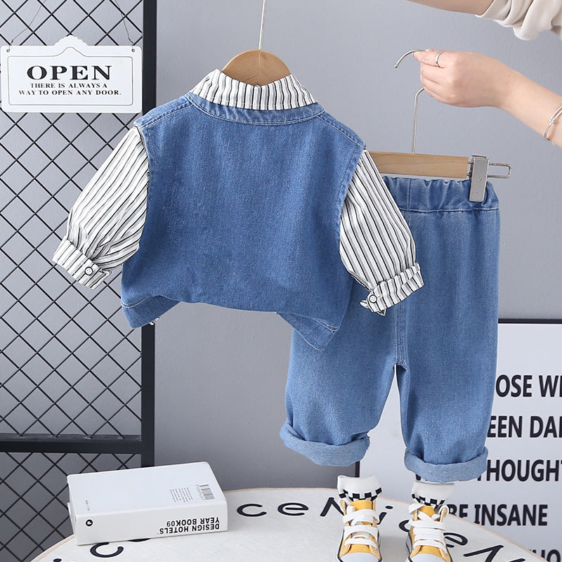 Completo Denim Bambino - Gilet, Camicia e Jeans