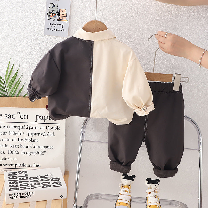 Completo Bambino Elegante - Camicia Bicolore e Pantaloni