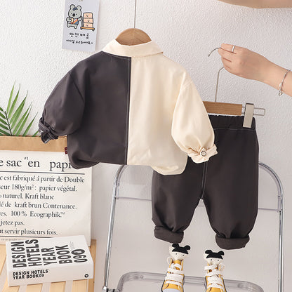 Completo Bambino Elegante - Camicia Bicolore e Pantaloni