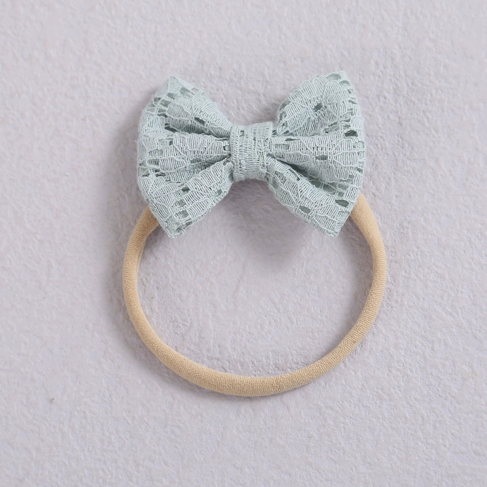 Mini Elastici con Fiocco in Pizzo – Set Cerchietti Morbidi per Neonate