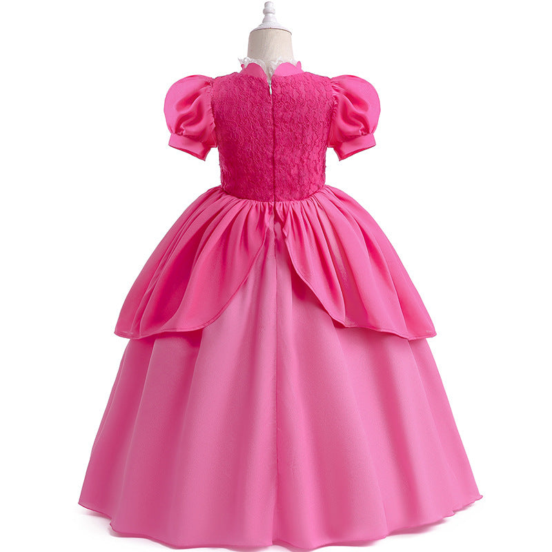 Costume Vestito da Principessa Peach completo di accessori