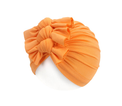 Turbante Neonato con Fiocco Cappellino Morbido in Cotone