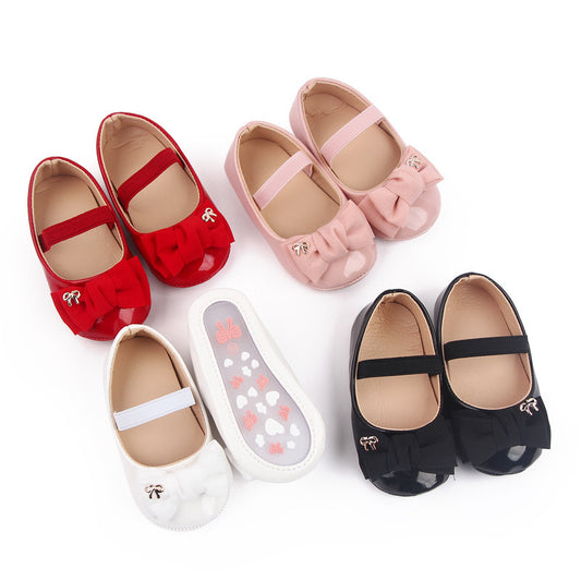 Ballerine eleganti per bambina con fiocco e cinturino  vari colori