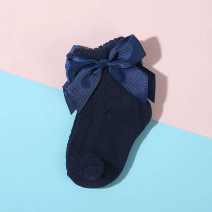 Calze Corte Bambina con Fiocco in Raso – Vari Colori
