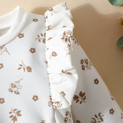 Completo Bambina 2 Pezzi floreale 100% cotone