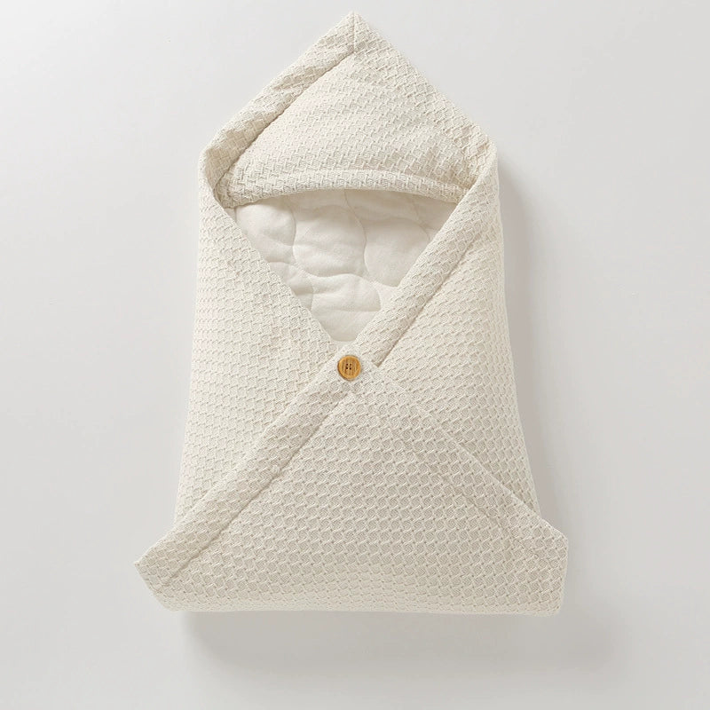 Coperta Fasciatoio Neonato con Cappuccio – Cotone