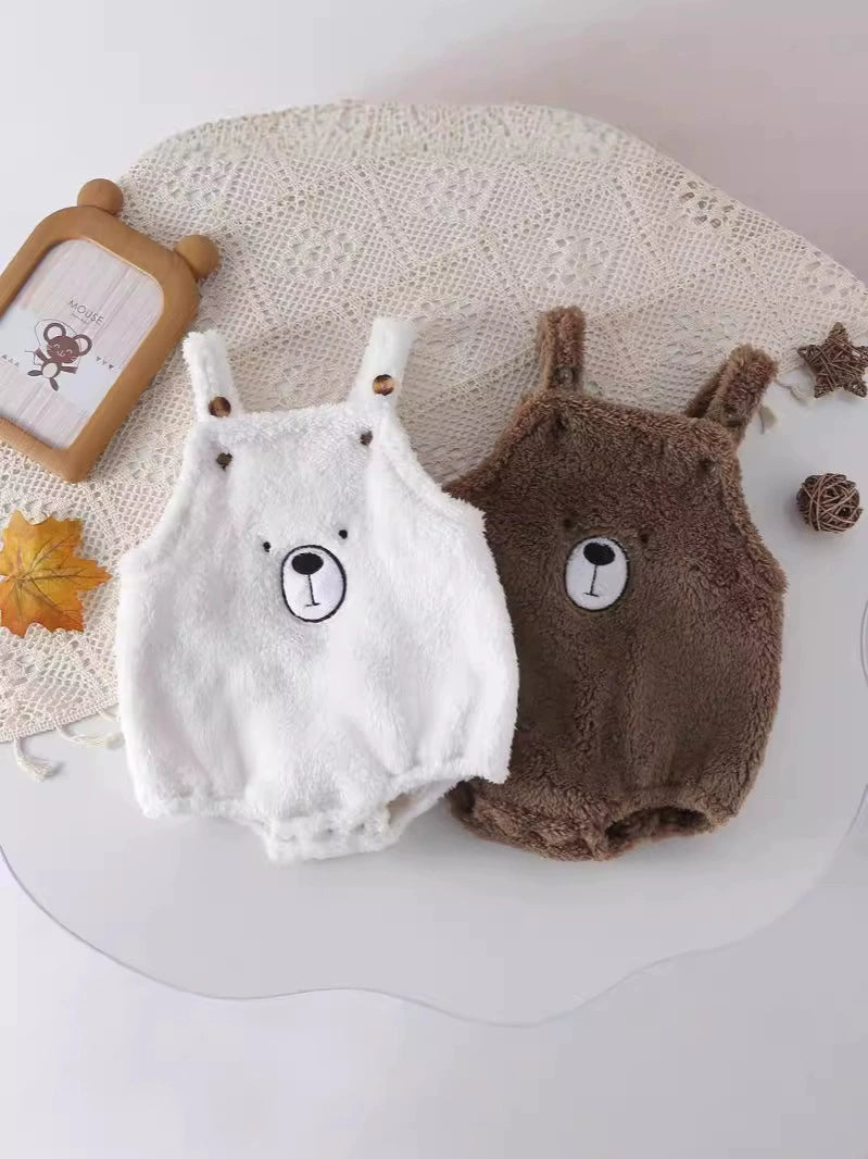 Salopette Neonato Orsetto in Pile Morbido – Modello Invernale