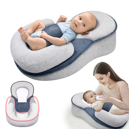Cuscino Antireflusso 2in1 Neonato con Inclinazione 15° e Supporto Ergonomico