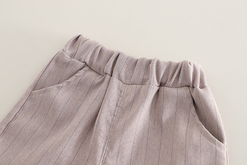 Completo Elegante 3 Pezzi per Bambino – Camicia, Gilet e Pantaloncini con Papillon