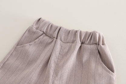 Completo Elegante 3 Pezzi per Bambino – Camicia, Gilet e Pantaloncini con Papillon