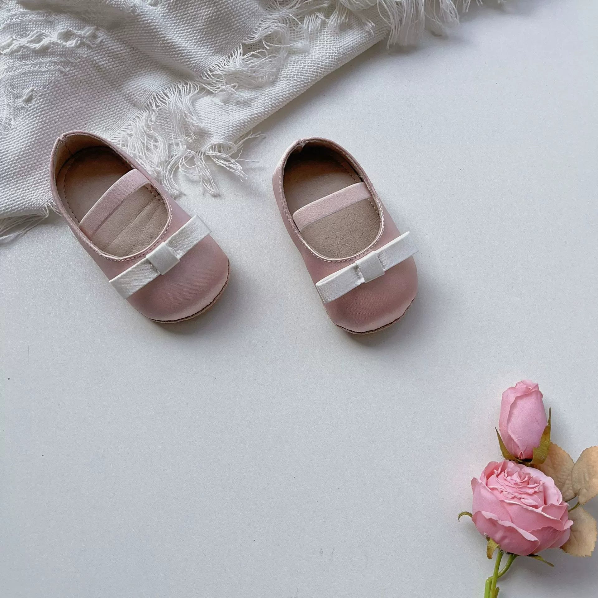 Scarpine Neonata Eleganti con Fiocco – Suola Antiscivolo