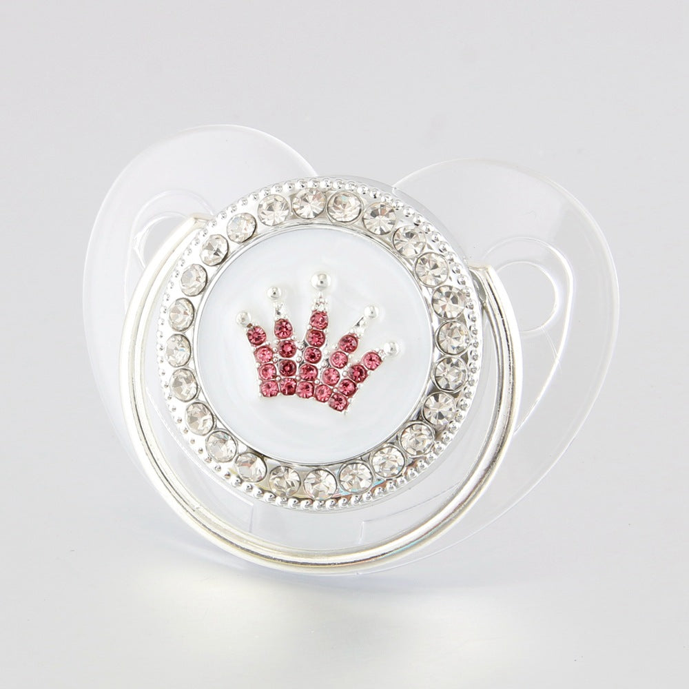 Ciuccio 6-12 mesi Corona Luxury Rosa in Cristalli