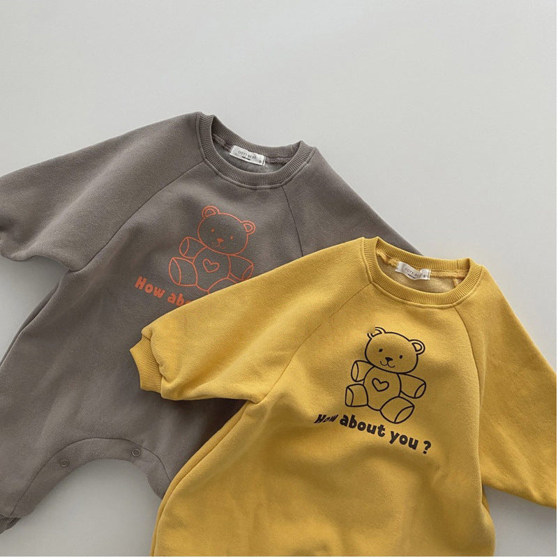 Tuta Intera Neonato in Cotone  Orsetto "How About You?"