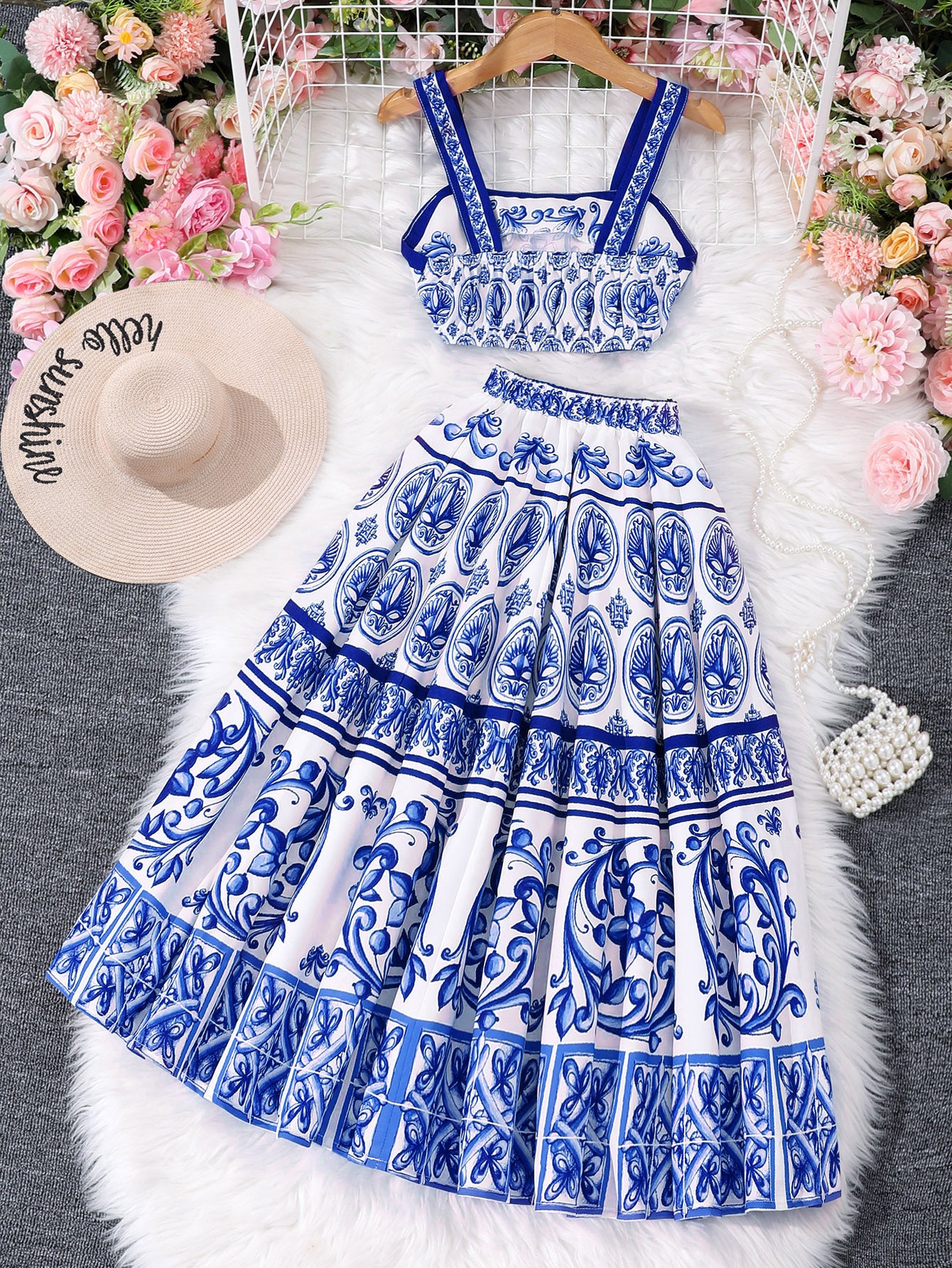 Completo Estivo Bimba Top + Gonna – "Mediterranean Breeze"