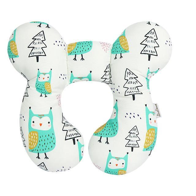 Cuscino Antiplagiocefalia Neonato con fantasia Gufetti – Supporto Ergonomico Testa e Collo