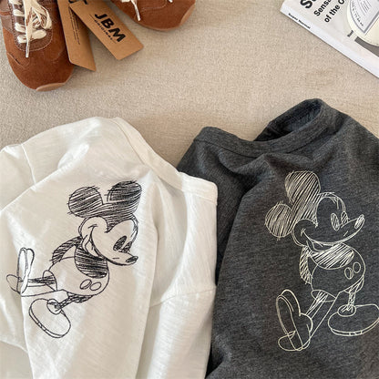 Maglie Bambino in Cotone - Stampa Mickey Mouse Schizzo