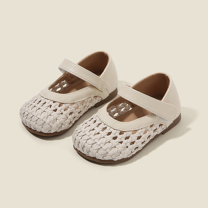 Scarpe Bambina in Ecopelle Intrecciata- Suola rigida