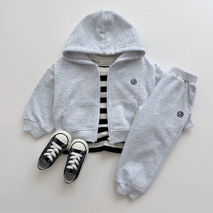 Tuta Bimbo 3 Pezzi con Cappuccio – Blu Navy Street Style
