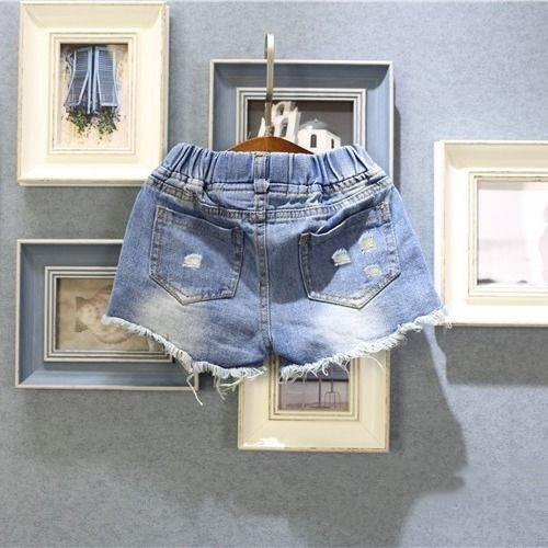 Shorts di Jeans Strappati Bimba