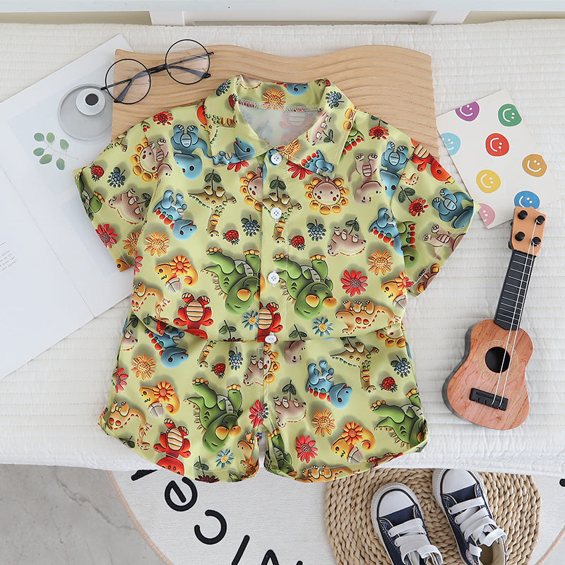 Completo Estivo Bambino con Stampa Animaletti della Giungla